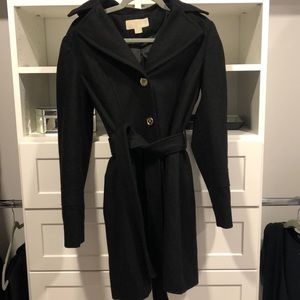 MICHAEL Michael Kors Hooded Belted Pea Coat